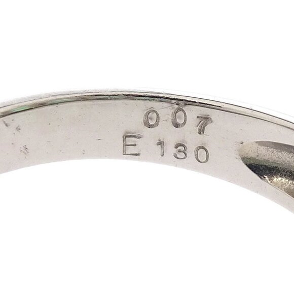 Ring Pt900 Emerald Diamond Silver #52 186811 - Picture 4 of 4